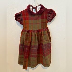 Papo d'Anjo Burgundy Plaid Dress, Size 2